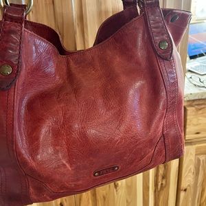💕FRYE💕 Distressed Red Leather Tote